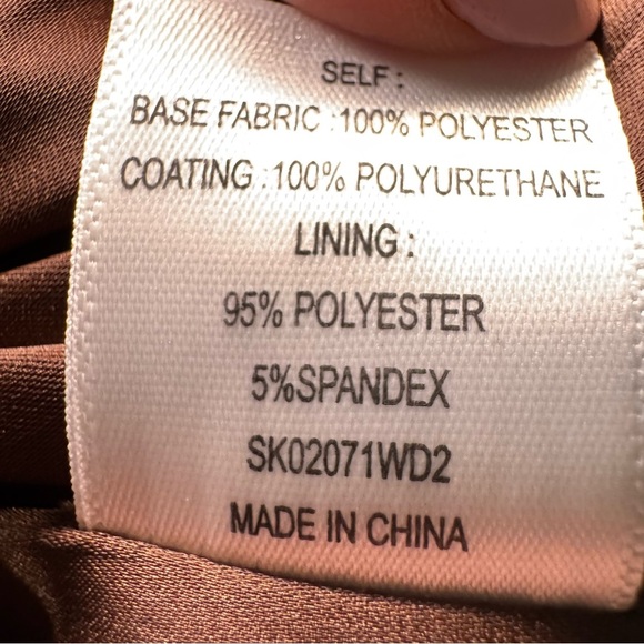 Meshki Brown SEXY Midi leather Skirt Size 2/4 - Picture 7 of 9